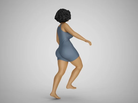 Girl Climbing Stairs 3D Print Model