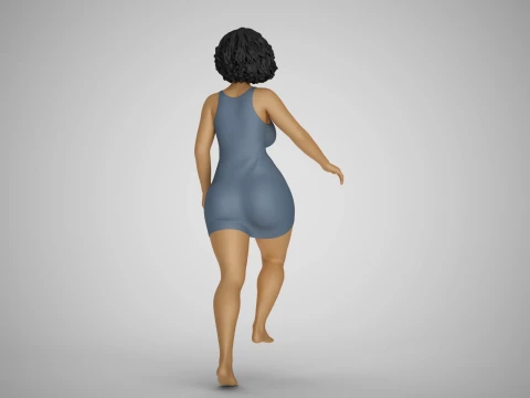 Girl Climbing Stairs 3D Print Model