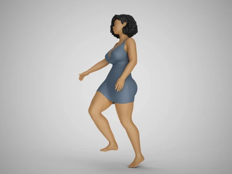 Girl Climbing Stairs 3D Print Model