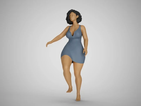 Girl Climbing Stairs 3D Print Model