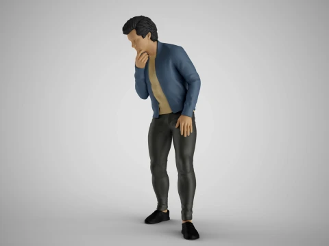 Man op zoek in de vitrine 3D printmodel