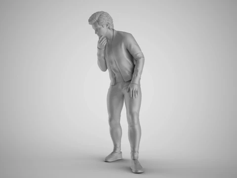 Man Looking in the Showcase 3D Print Model