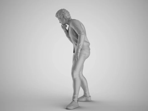 Man Looking in the Showcase 3D Print Model