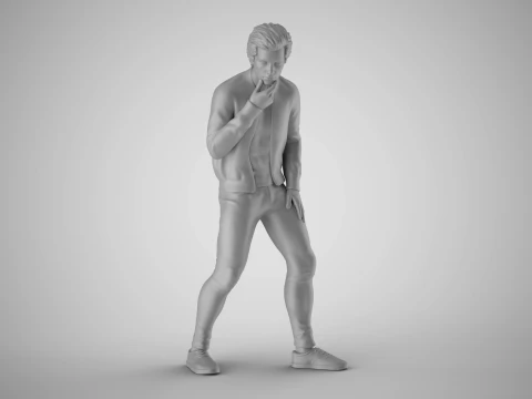 Man Looking in the Showcase 3D Print Model