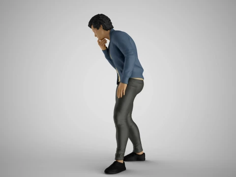 Man Looking in the Showcase 3D Print Model