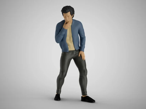 Man Looking in the Showcase 3D Print Model
