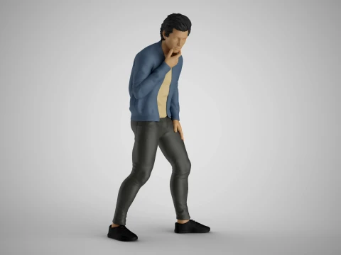 Man Looking in the Showcase 3D Print Model