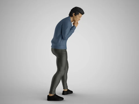 Man Looking in the Showcase 3D Print Model