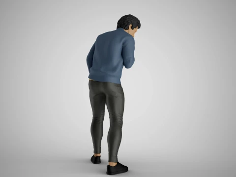 Man Looking in the Showcase 3D Print Model