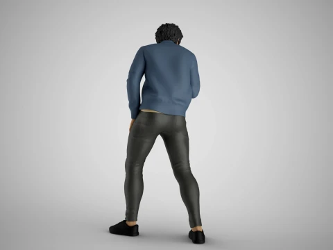 Man Looking in the Showcase 3D Print Model