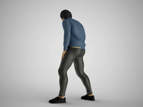 Man Looking in the Showcase 3D Print Model