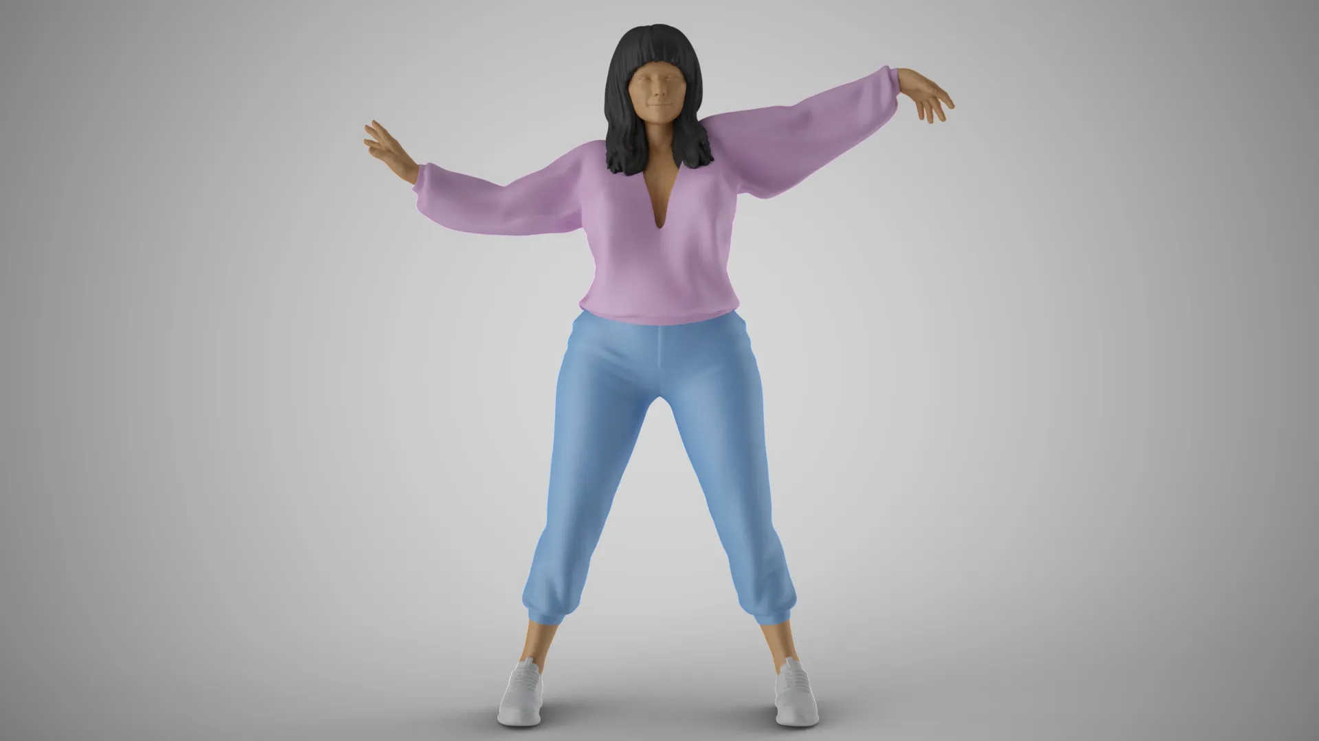 Wavemaker Girl 3D Print Model .c4d .max .obj .3ds .fbx .stl .blend 