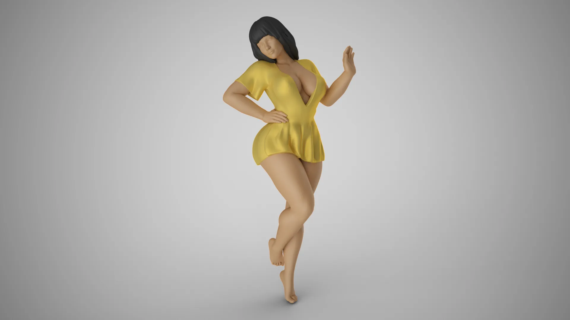 Coquet Girl 3D Print Model .c4d .max .obj .3ds .fbx .stl .blend