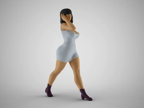 女人走开 3D 打印模型