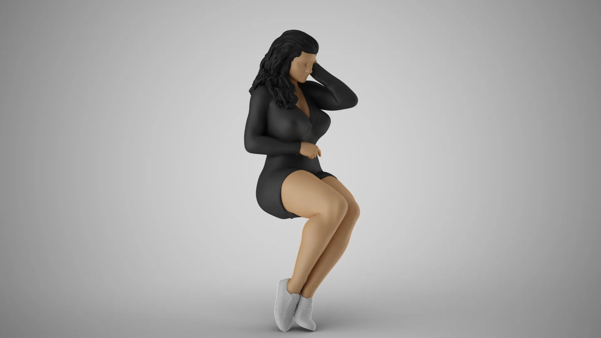 Woman Among Thoughts 3D Print Model .c4d .max .obj .3ds .fbx .stl .blend 