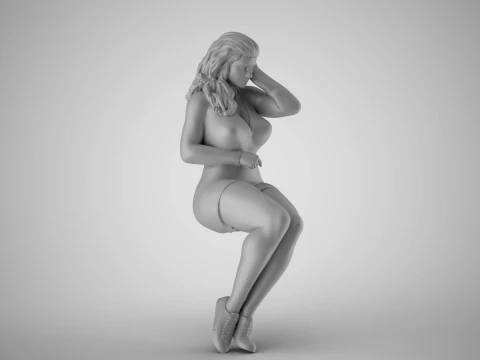 Woman Among Thoughts 3D Print Model