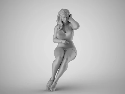Woman Among Thoughts 3D Print Model