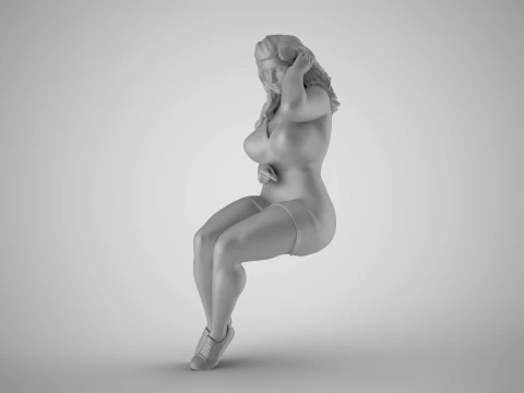 Woman Among Thoughts 3D Print Model