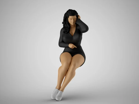 Woman Among Thoughts 3D Print Model