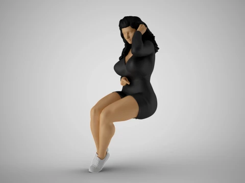 Woman Among Thoughts 3D Print Model