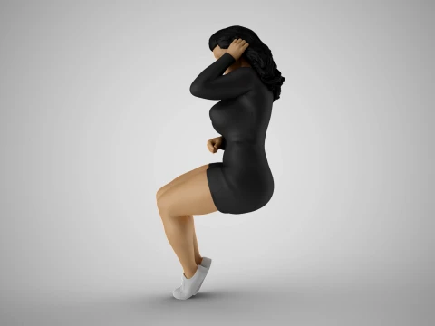 Woman Among Thoughts 3D Print Model