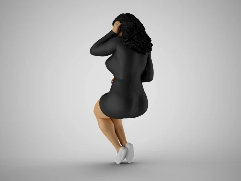 Woman Among Thoughts 3D Print Model