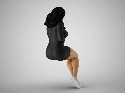 Woman Among Thoughts 3D Print Model