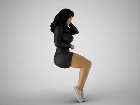 Woman Among Thoughts 3D Print Model