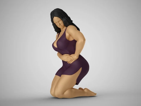 女孩按压疼痛 3D 打印模型