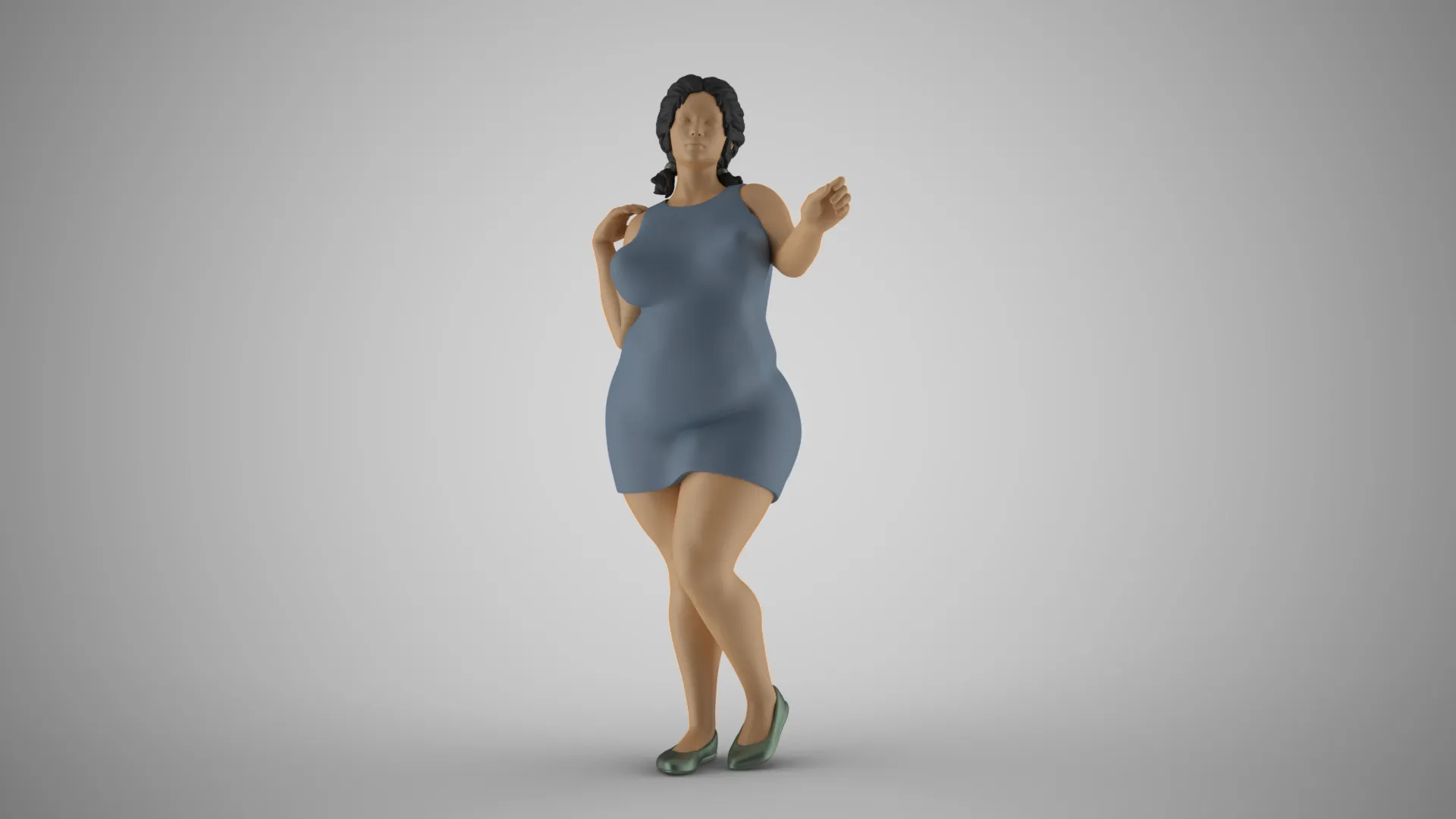 Girl Gently Hold 3D Print Model .c4d .max .obj .3ds .fbx .stl .blend 