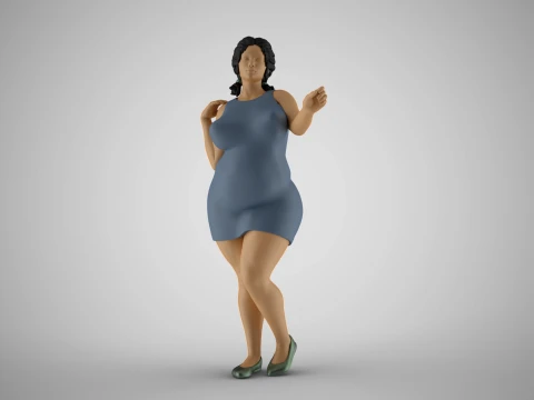 Girl Gently Hold 3D Print Model