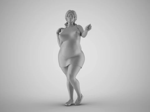 Girl Gently Hold 3D Print Model