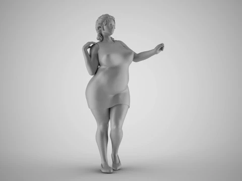 Girl Gently Hold 3D Print Model