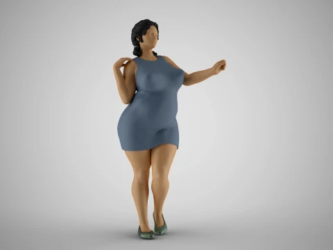 Girl Gently Hold 3D Print Model