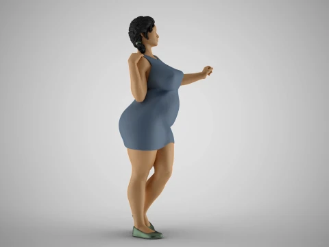 Girl Gently Hold 3D Print Model