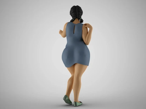 Girl Gently Hold 3D Print Model