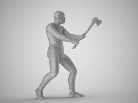 Woodcutter Man 3D Print Model