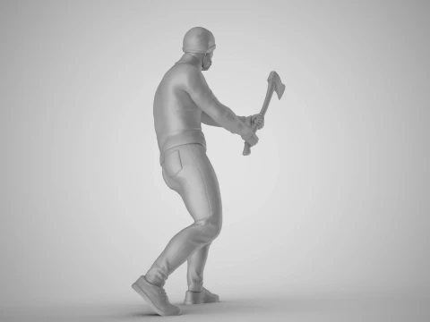 Woodcutter Man 3D Print Model