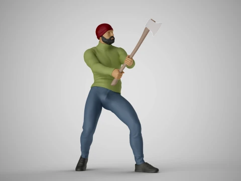 Woodcutter Man 3D Print Model