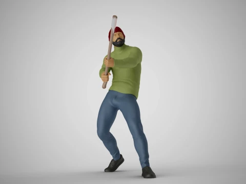 Woodcutter Man 3D Print Model