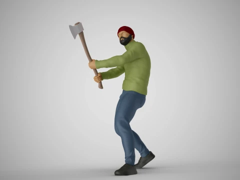 Woodcutter Man 3D Print Model