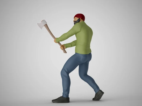 Woodcutter Man 3D Print Model