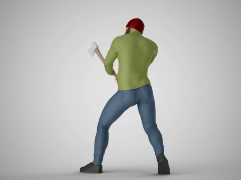 Woodcutter Man 3D Print Model