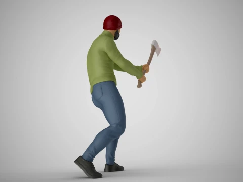 Woodcutter Man 3D Print Model