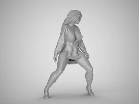 Shaking Leg Girl 3D Print Model