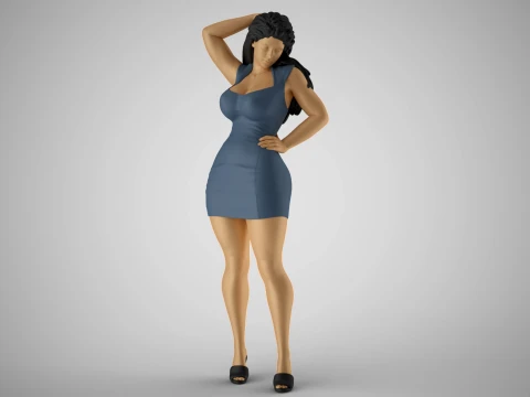 昏昏欲睡的女孩 3D 打印模型