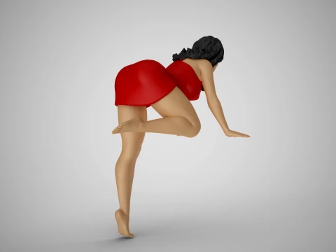 Girl Putting Her Hands on Table 3D Print Model