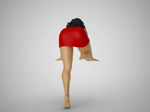 Girl Putting Her Hands on Table 3D Print Model