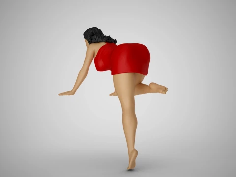 Girl Putting Her Hands on Table 3D Print Model