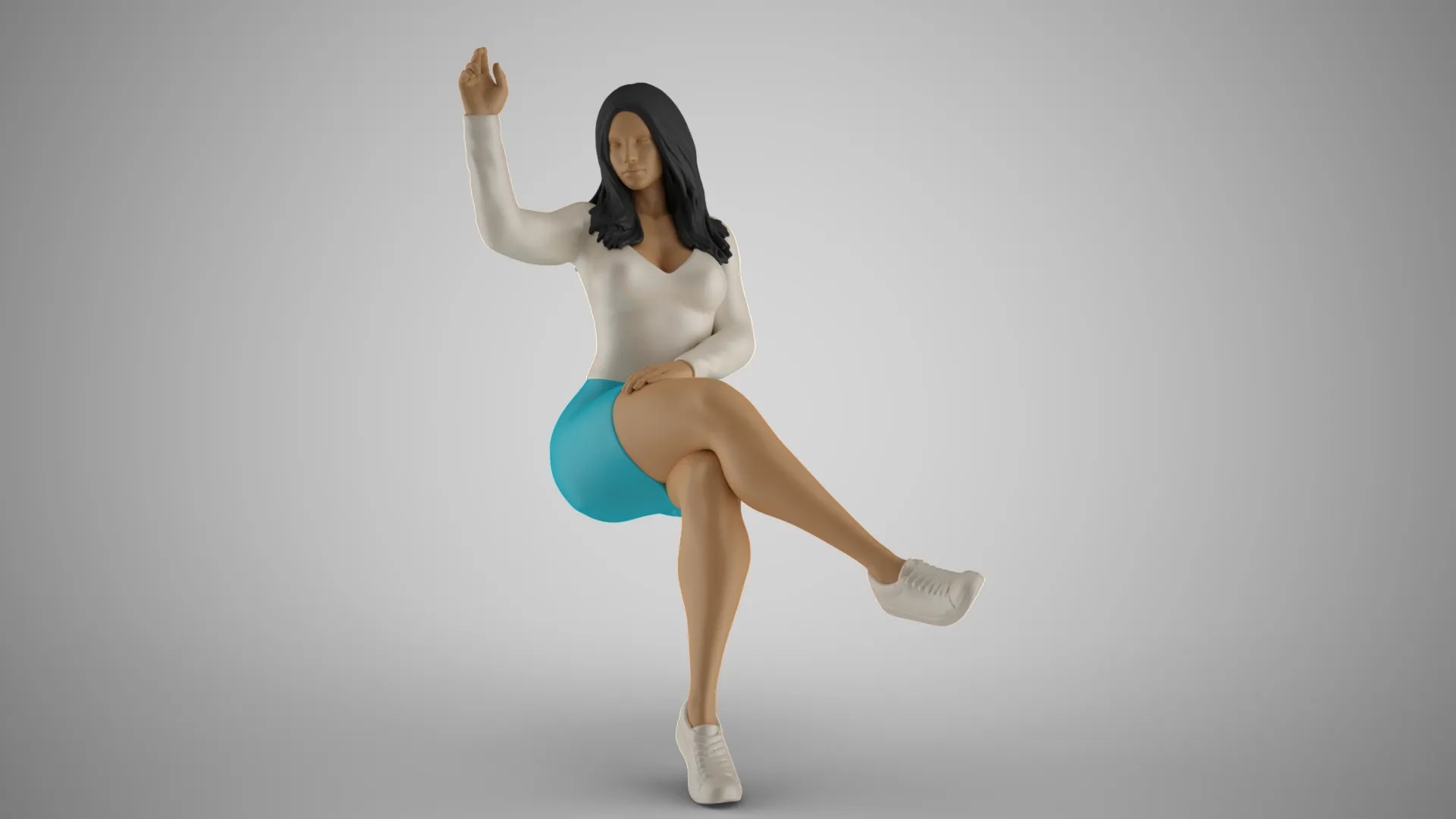 Girl Asking Bill 3D Print Model .c4d .max .obj .3ds .fbx .stl .blend 